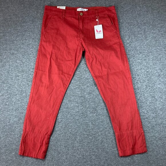 NWT Pride Bunny Pants Mens 36 Clay Red Rainbow Lining - Picture 1 of 13